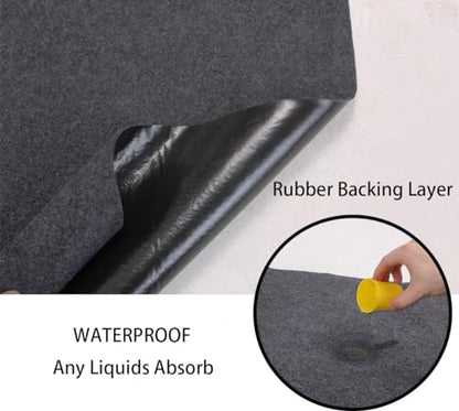36X60 Iches Garage Mats Absorb Liquids Oil Drip Pan for Under Car Waterproof Rubber Backing Layer Oil Spill Mat Protects Floor from Spills Drips Splashes Stains Garage Floor Mat (36x60 in) - size: 3' x 5' (Rectangular)