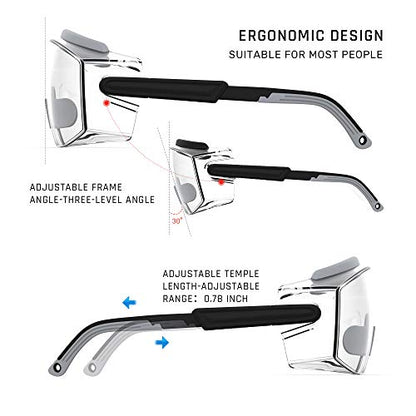Anti Fog Safety Glasses Safety Goggles Over Glasses Protective Glasses with Anti Scratch Lenses Adjustable - color: Grey