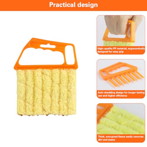10-Pack Window Blind Cleaner Set: Includes 1× 7-Finger Detail Brush, 1× Shutter Cleaning Brush, and Replacement Heads. Efficient for Blinds, Vents, Keyboards, and More.