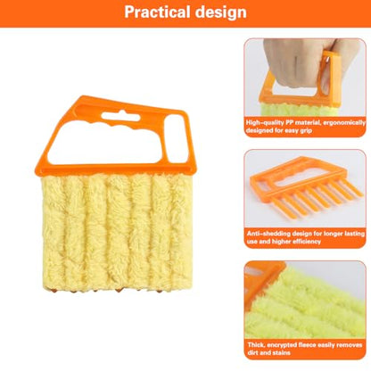10-Pack Window Blind Cleaner Set: Includes 1× 7-Finger Detail Brush, 1× Shutter Cleaning Brush, and Replacement Heads. Efficient for Blinds, Vents, Keyboards, and More.
