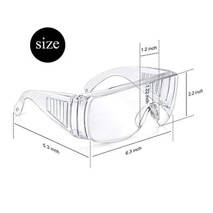 Frienda 6 Pairs Clear Safety Glasses Over Eyeglasses Goggles Clear Glasses Anti- Fog/Scratch Eye Protection Polycarbonate Protective Eyewear Safety Goggles For Shooting, Lab, Outdoor, Workplaces