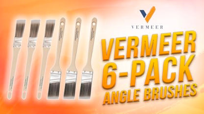 Vermeer Paint Brushes 6-Pack Angle Brushes in Assorted Sizes for All Latex and Oil Paints & Stains - Home Improvement - Interior & Exterior Use