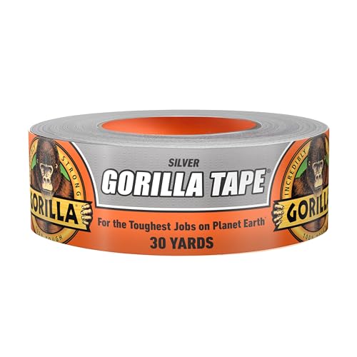 Gorilla Tape, 1.88 in x 30 yd, Silver (Pack of 1) - Duct, Utility, Triple Layer Strength, Indoor & Outdoor, Weather Resistant Shell - size: 1 - Pack