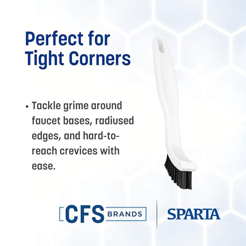 SPARTA Flo-Pac Grout Brush Crevice Brush, Detail Brush, Nylon, 8 Inches, White