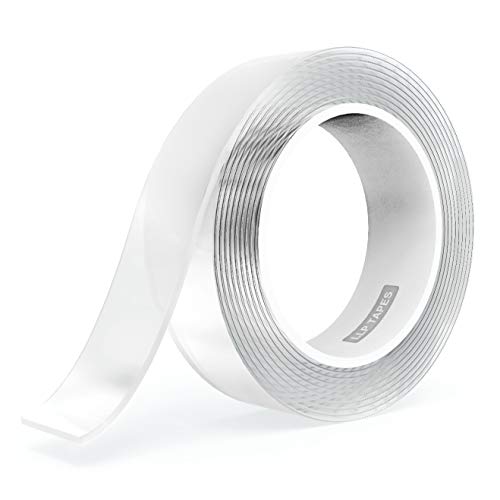 LLPT Nano Tape Double Sided Tape 1.18 Inch x 16.5 Feet Strong Mounting Tape Heavy Duty Gel Tape Clear Traceless Washable No Residue for Home Office Store Deco Card Poster Photo Wall (SN350) - size: 1.18" x 16.5 Feet
