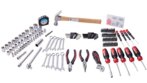 MECHMAX 245-Piece Mechanics Tool Set & Socket Kit. Home Auto Repair Hand Tools with 3/8" Ratchet, Wrench, Pliers, Screwdrivers, Hammer. DIY Essentials for House, Garage, Dorm & Gift Idea - style: 245 Piece