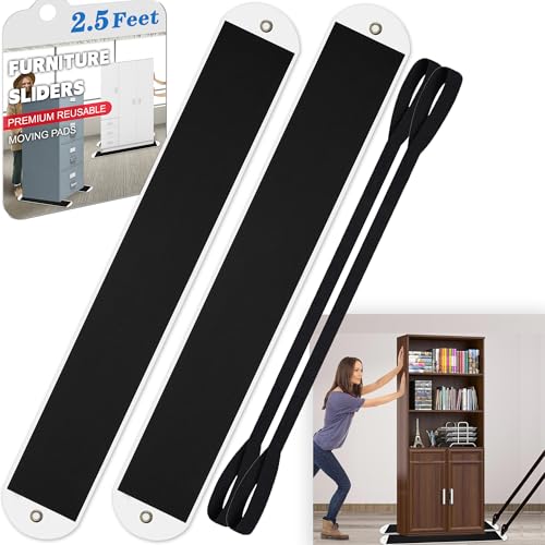 2 Pcs Large Appliance Slider with Pull Strap,Pull Furniture Slides,Moving Furniture Gliders Heavy Duty Sliding Sheet for Moving Heavy Furniture,Cabinets,Safes on Carpet and Hardwood Floor - size: 6.7" X 30"