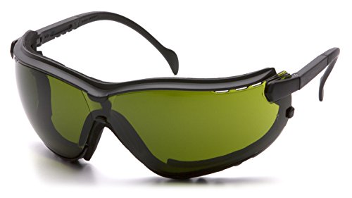 Pyramex V2G Safety Glasses, Black Frame/Amber Anti-Fog Lens - color: Black Frame/3.0 Ir Filter Lens