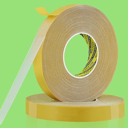 2Pack Double Sided Tape Heavy Duty, 1in x 164FT (328FT Total), Extra Large Universal High Tack Mounting Tape, Strong Wall Adhesive Strips Fiberglass Mesh, Sticky Clear Tape, Poster Decor - size: 2 Pack, Each 1" x 164 Feet