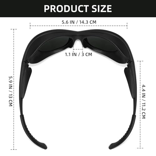 Wrap-around Design 2-Pack Welding Goggles Eye Protective Safety Glasses for Welders with Black Lens Anti-Flog Anti-glare Anti-shock Welding Glasses - color: Black-3.2