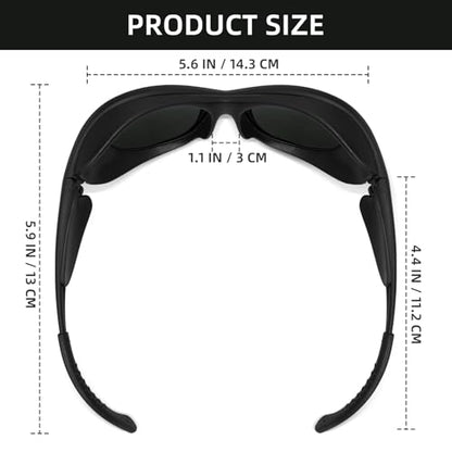Wrap-around Design 2-Pack Welding Goggles Eye Protective Safety Glasses for Welders with Black Lens Anti-Flog Anti-glare Anti-shock Welding Glasses - color: Black-3.2