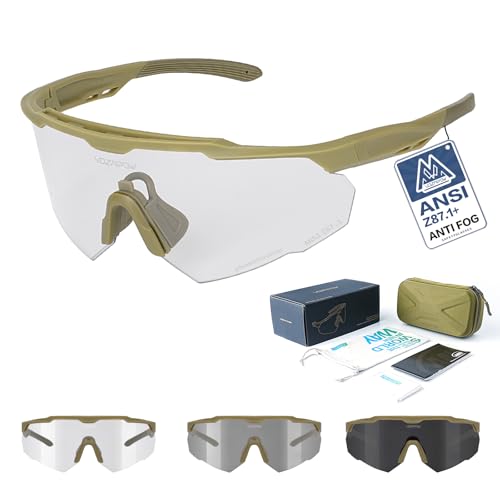 Shooting Glasses Anti Fog with High Definition Lenses, ANSI Z87+ Certified Tactical Safety Glasses for Men Women - color: P2-photochromic Grey