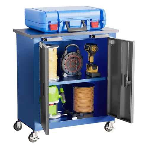 LARBANKE Tool Chest with Wheels and 4 Pad Feet,Tool Chest with 2 Doors and Adjustable Shelves,Lockable Steel Chest for Garage,Home and Office,can be Combined to Large Cabinet Set - style: 2 Door Rolling Tool Chest
