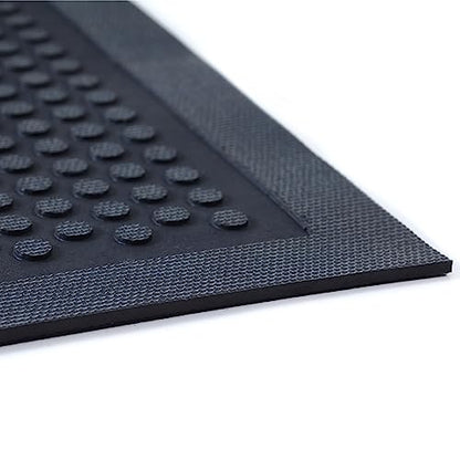 Guardian Easy Step Scraper 6X8 (69in x 93in) Indoor/Outdoor, Heavy-Duty, Solid Rubber Floor Mat,Black - size: 93"L x 69"W x 0.3"Th