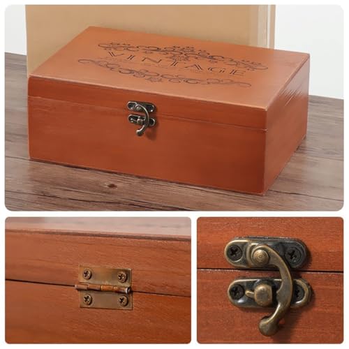 248 Pcs Antique Bronze Hardware Kit, 8 Engraved Hasp Catches, 8 Small Brass Latches, 32 Box Hinges with 200 Screws for Wooden Jewelry Boxes, Cabinets & Furniture Repair - color: 248PCS