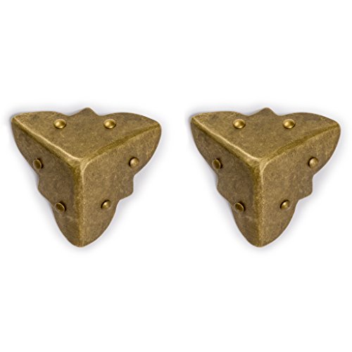 Brass "Three-Sided" Corner Plate – Set of 2, 2", by Hardware Philosophy