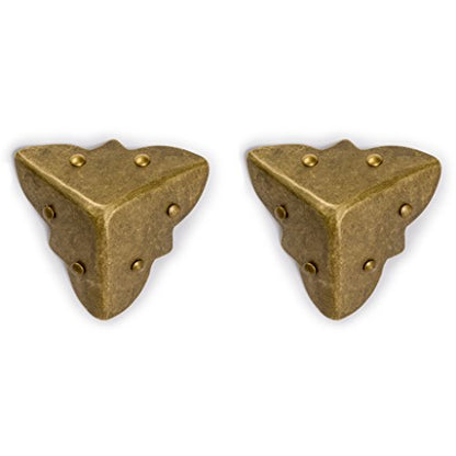 Brass "Three-Sided" Corner Plate – Set of 2, 2", by Hardware Philosophy