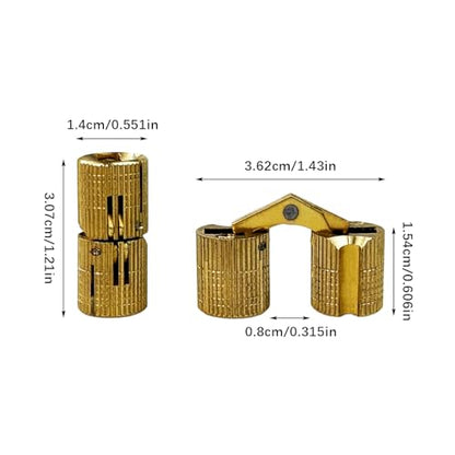 10Pcs Brass Barrel Hinges, Invisible Cabinet Furniture Hinges with 180 Degree Opening Angle, Hidden Box Hinges for DIY Jewelry Box Hand Craft (M14x31mm) - color: M14x31mm