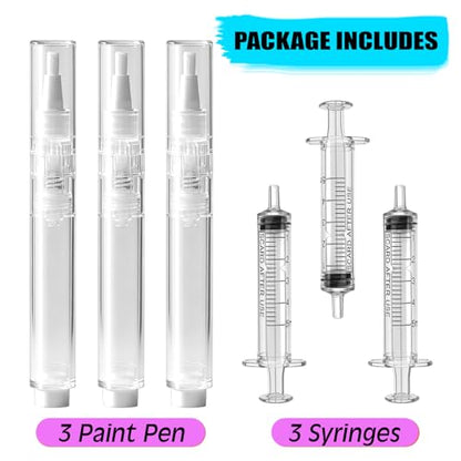 King Origin Refillable Touch-Up Paint Pen, 3 Pcs Paint Pens with Syringes, Wall Paint Repair Tool, Precise Application, Walls, Floors, Windows, Doors, Furniture and DIY Home Improvement, Pack of 6