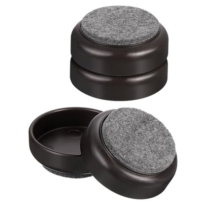 uxcell Non-Slip Furniture Pads, 4Pcs 60mm - Felt Furniture Foot Cups, Round Furniture Leg Protectors Cups Sliders for Hardwood Floors (Brown) - color: Brown