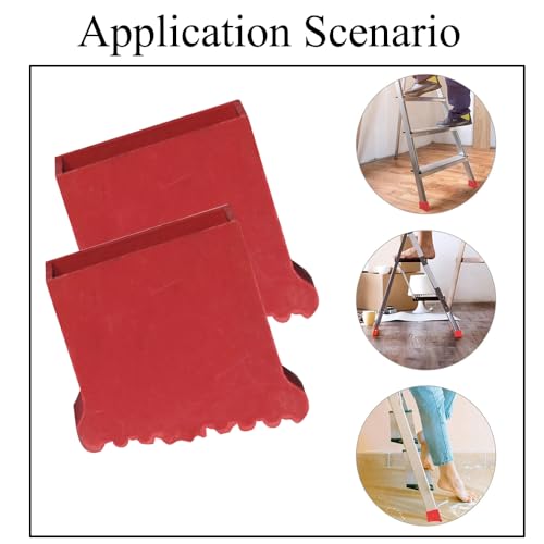 SagaSave Ladder Accessories Ladder Feet Mat Non Slip Folding Ladder Rubber Stair Foot Pads Covers Antiskid Ladder Leg Cushion Bumper Leg Cover Replacement Ladder Leveler