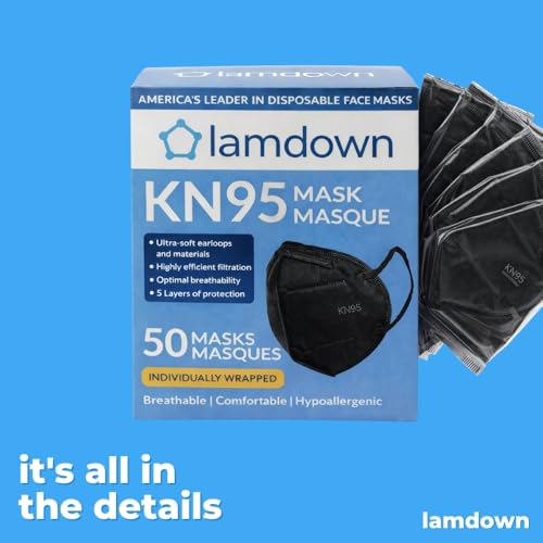 (600-Pack) KN95 Face Masks, Individually Wrapped, Premium Disposable Dust Mask, Black - color: 600 Masks (Black)