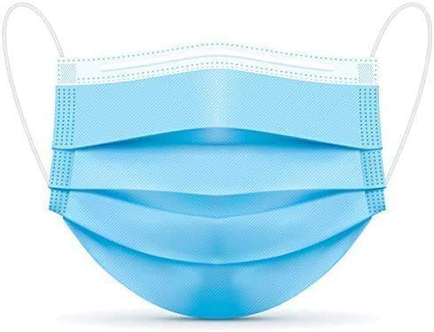 3-Ply Disposable Face Masks, Soft on Skin, Pack of Blue Masks with Elastic Earloops (500 Masks) - color: 500 Masks