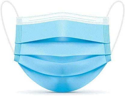 3-Ply Disposable Face Masks, Soft on Skin, Pack of Blue Masks with Elastic Earloops (500 Masks) - color: 500 Masks