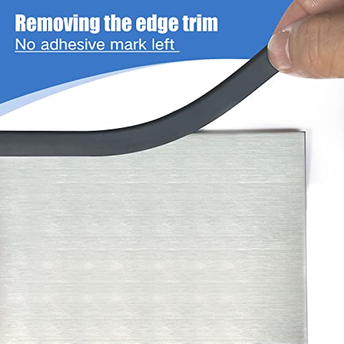 Rubber Edge Trim, Self-Adhesive U Channel Edge Trim, U Shaped Edge Protector for Glass, Mirror, Plywood, EPDM Material, Slot Width 1/4"(6.4mm), Length 10 Ft, Black - size: Fit 1/4"- L10'