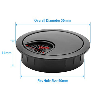 4 Pack 2 Inch Metal Desk Grommet for Wire Organizer, Black - color: Black-4Pack