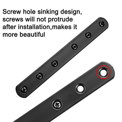 Sumnacon 8 Pcs Stainless Steel Flat Plates - 6 Inch Heavy Duty Mending Plate Straight Corner Brace Brackets Connector Furniture Repair Fixing Joint with Screws, Black - size: 6 Inch Black