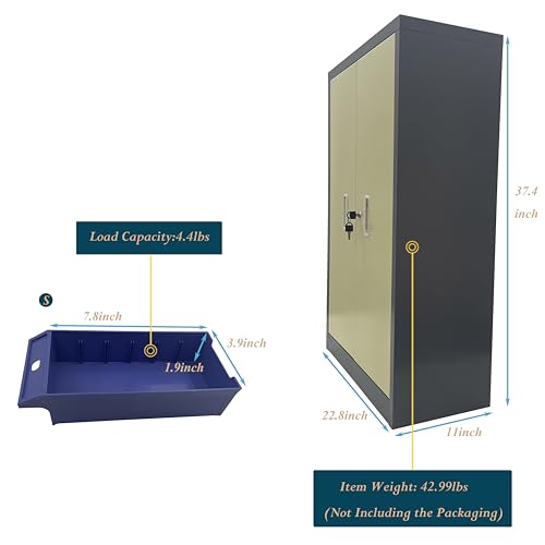 Parts Cabinet Screw Hardware Spare Parts Storage Organizer with 60 Small Drawers 7.8 * 3.9 * 1.9 inch for Bolts Nuts Legos Beads Metals Documents Garages Factories Offices with Lockable Door