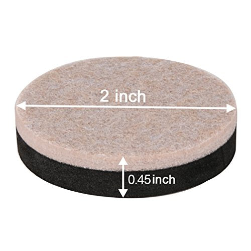 24 Pieces Furniture Sliders 2 Inch Round Felt Furniture Slider Reusable Heavy Duty Furniture Moving Pads for Hardwood Floors and Other Hard Surfaces - size: 2 inch Round