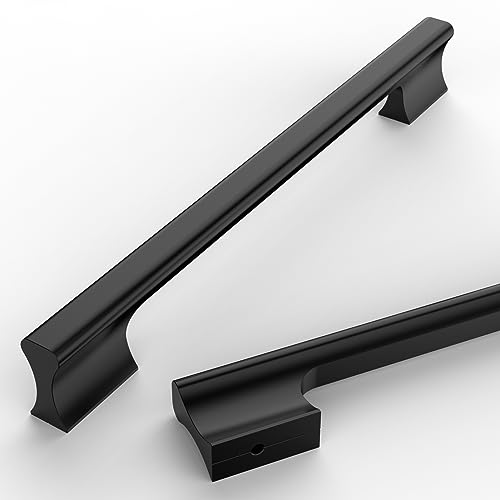 Asidrama 10 Pack 7 Inch(177mm) Matte Black Kitchen Cabinet Handles, Cabinet Pulls Kitchen Cabinet Hardware Cupboard Handles Drawer Pulls - color: Matte Black, size: 7" Hole Center(177mm), style: 10 Pack