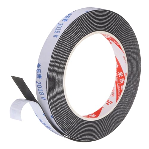 PATIKIL Sponge Rubber Foam Tape, 5/8" W x 1/32" t x 16.4ft l Self-Adhesive Foam Insulation Tape Weather Stripping for Window Door Soundproofing Weatherstrip AC Seal Strip, Black - size: 5/8" x 1/32" x 16.4ft