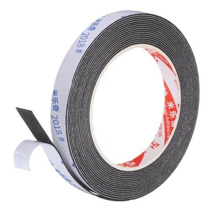 PATIKIL Sponge Rubber Foam Tape, 5/8" W x 1/32" t x 16.4ft l Self-Adhesive Foam Insulation Tape Weather Stripping for Window Door Soundproofing Weatherstrip AC Seal Strip, Black - size: 5/8" x 1/32" x 16.4ft