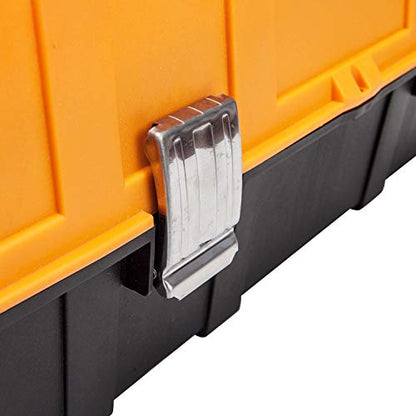 BIG RED ATRJH-3430B Torin 17" Plastic 3-Layer Multi-Function Storage Tool Box with Tray and Dividers, Black/Orange - style: Plastic Tool Box