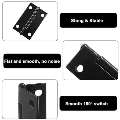 Murtenze 24 Pack 1.5 Inch Door Hinges, Black Butt Hinges with Mounting Screws - color: Black, size: 1.5 Inch - 24 PCS
