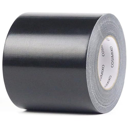 COSIMIXO 1-Pack Black Heavy Duty Wide Duct Tape, 4 inches x 55 Yards, Strong, Flexible, No Residue, All-Weather and Tear by Hand - Bulk Value for Repairs, Industrial, Professional Use - color: BLACK, size: 4INCH X 55YDS