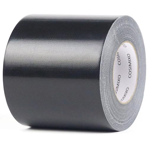 COSIMIXO 1-Pack Black Heavy Duty Wide Duct Tape, 4 inches x 55 Yards, Strong, Flexible, No Residue, All-Weather and Tear by Hand - Bulk Value for Repairs, Industrial, Professional Use - color: BLACK, size: 4INCH X 55YDS