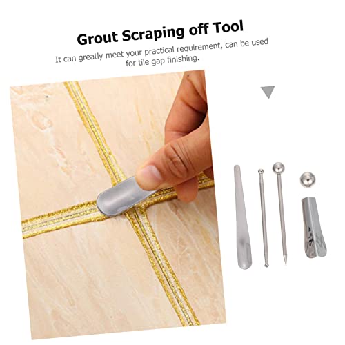 5-Piece Tile Caulk Finishing Tool Set for Grout Removal Waterproof Sealant Tool Sturdy Metal Scraper for Floor and Wall Gaps Repair