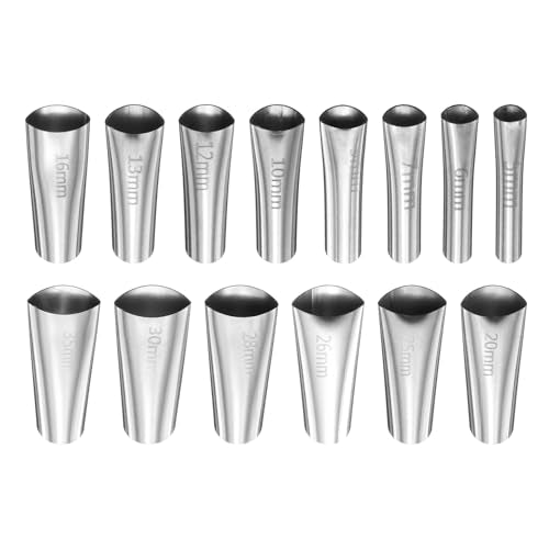 HARFINGTON 14pcs Caulking Nozzle Applicator 5-35mm Caulking Finisher Kit Stainless Steel Sealant Finishing Tool Kit Reusable Caulk Nozzle for Kitchen Bathroom Windows - size: 5-35mm
