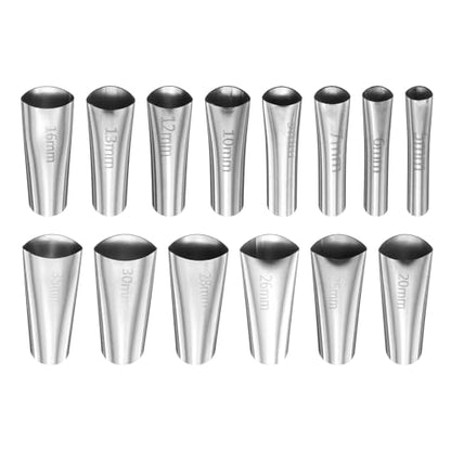 HARFINGTON 14pcs Caulking Nozzle Applicator 5-35mm Caulking Finisher Kit Stainless Steel Sealant Finishing Tool Kit Reusable Caulk Nozzle for Kitchen Bathroom Windows - size: 5-35mm