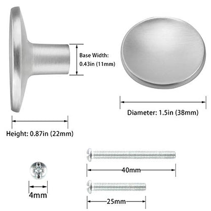 Goldenwarm 10 Pack Brushed Nickel Cabinet Knobs Kitchen Hardware Round Drawer Knob for Sliver Cabinets Handles Closet Door Pulls Zinc Alloy - color: Brushed Satin Nickel