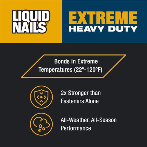 Liquid Nails Extreme Heavy Duty Construction Adhesive - color: White, size: 28 Ounce, style: Extreme Heavy Duty