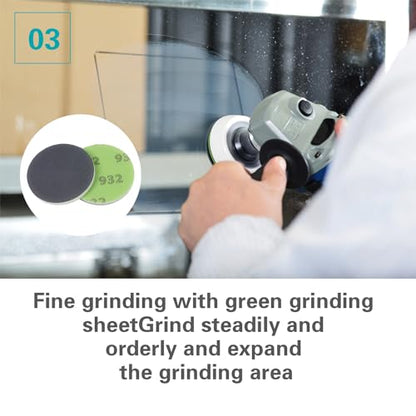 Glass Repair Kit Grinding Polishing Abrasive Disc Mesh Net Sanding Pads Kit for Glass Scratch Removal 4 inch 3Pcs/Pack - style: 4inch