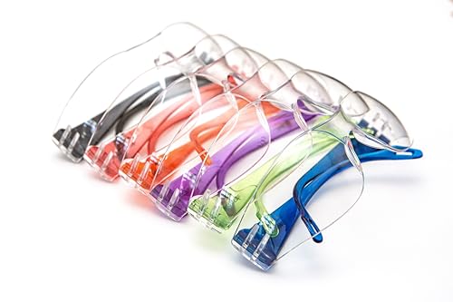 G & F Products Kids Safety Glasses, ANSI Z87.1 & EN166 Certified Protective Eyewear, Scratch & Impact Resistant Clear Lens - style: Clear Lens 6 Pack - Kids Size Assorted Color