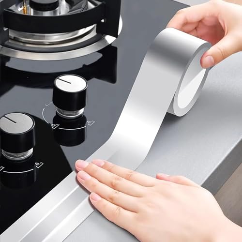 Aluminum Foil Sink Tape, Self-Adhesive Waterproof Pipe Repair Tape & Sealing Strip, Ideal for Sealing Bathtubs, Bathrooms, Kitchen Sink Edges and Walls (3cm*5cm)