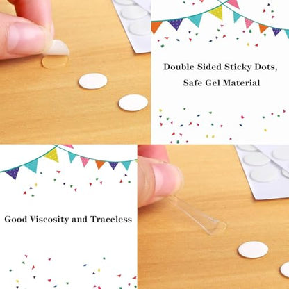 JANYUN Double Sided Sticky Dots Stickers Removable Round Putty Clear Sticky Tack No Trace Sticky Putty Waterproof Small Stickers for Festival Decoration (10mm, Clear, 280) - size: 10mm Round 280pcs