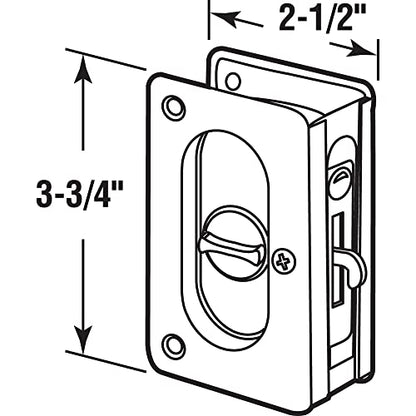 Prime-Line N 7367 Pocket Door Privacy Lock with Pull - Replace Old or Damaged Pocket Door Locks Quickly and Easily – Satin Nickel, 3-3/4” (Single Pack) - color: Satin Nickel